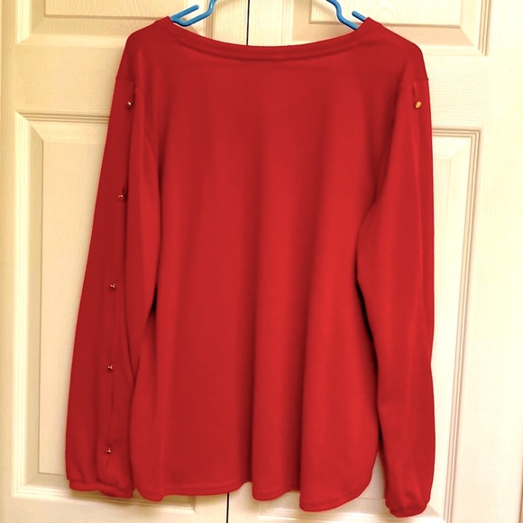 XL Liz Claiborne sweater. Red with gold detailing. - Picture 2 of 6